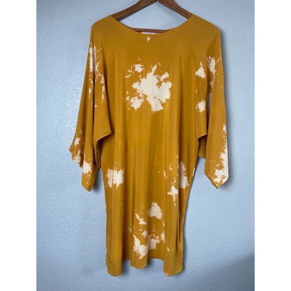 People Like Art Women's Size M Mustard Yellow Swim Cover Up Dress Tie Dye - Picture 1 of 9